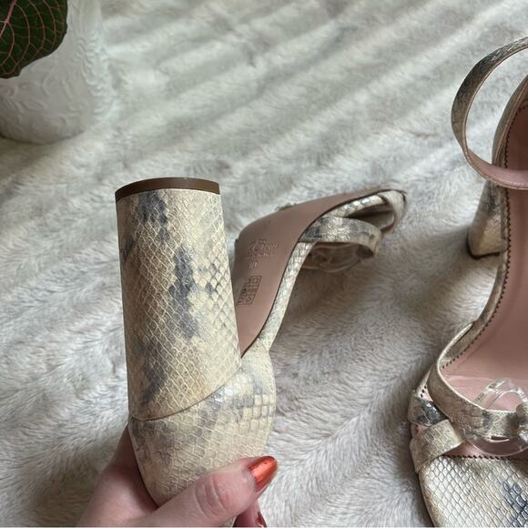 J. Crew Stella Snake Print Block Heel Sandals - Picture 7 of 8